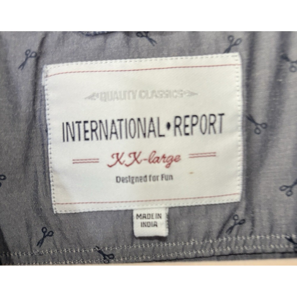 International Report Long Sleeve Shirt Mens‎ Sz XXL Blue Geometric Pocket - Picture 3 of 8
